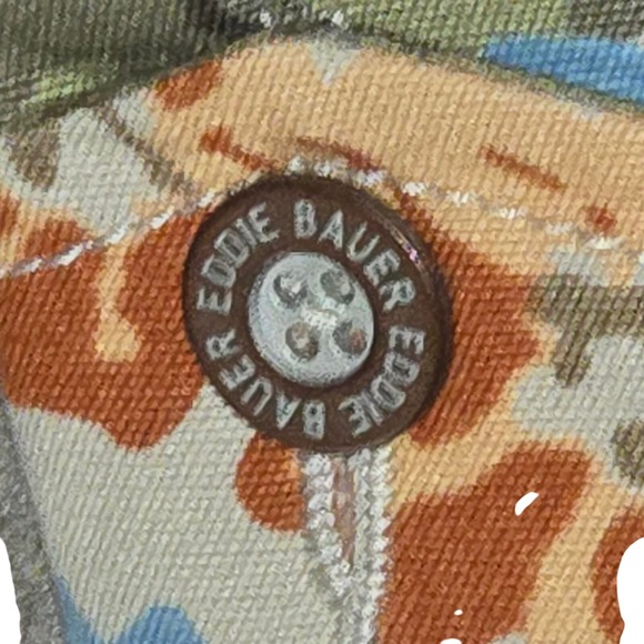 Eddie Bauer Womens Cargo Skort Floral Tropical Khaki Blue Utility Mini Skirt 12 - Picture 4 of 6